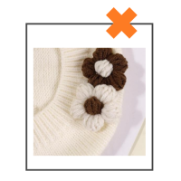 Kinder baret offwhite met naturel bloemen